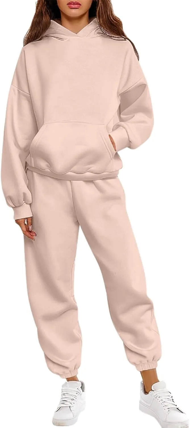 Womens 2 Piece Outfits Lounge Hoodie Sweatsuit Sets Oversized Sweatshirt Baggy Jogger Sweatpants Tracksuit