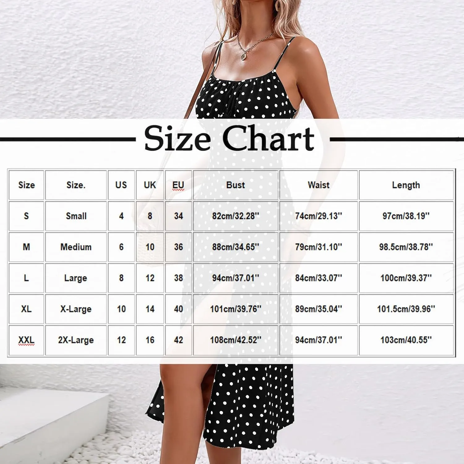 Womens Polka Dot Sundresses Spaghetti Strap Summer Dresses Slim Fit Side Slit Midi Dress Sexy A Line Beach Dress