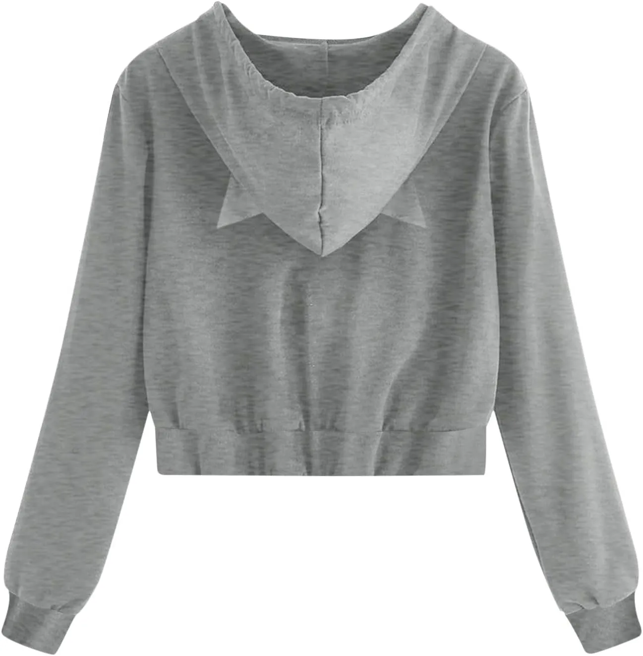 Womens Shirt Zipper Solid Tops Cat Ear Casual Long Sleeve Hooded Sweatshirt Pocket Comfy Gym Sweatshirts Oversized