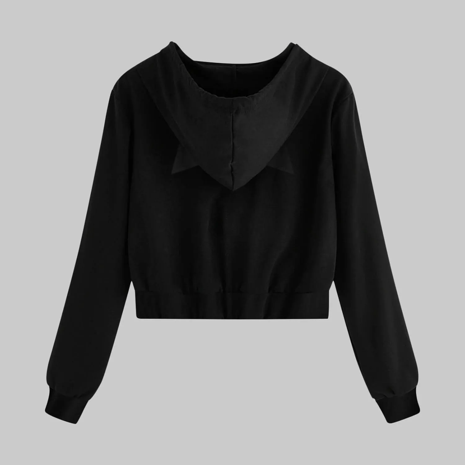 Womens Shirt Zipper Solid Tops Cat Ear Casual Long Sleeve Hooded Sweatshirt Pocket Comfy Gym Sweatshirts Oversized