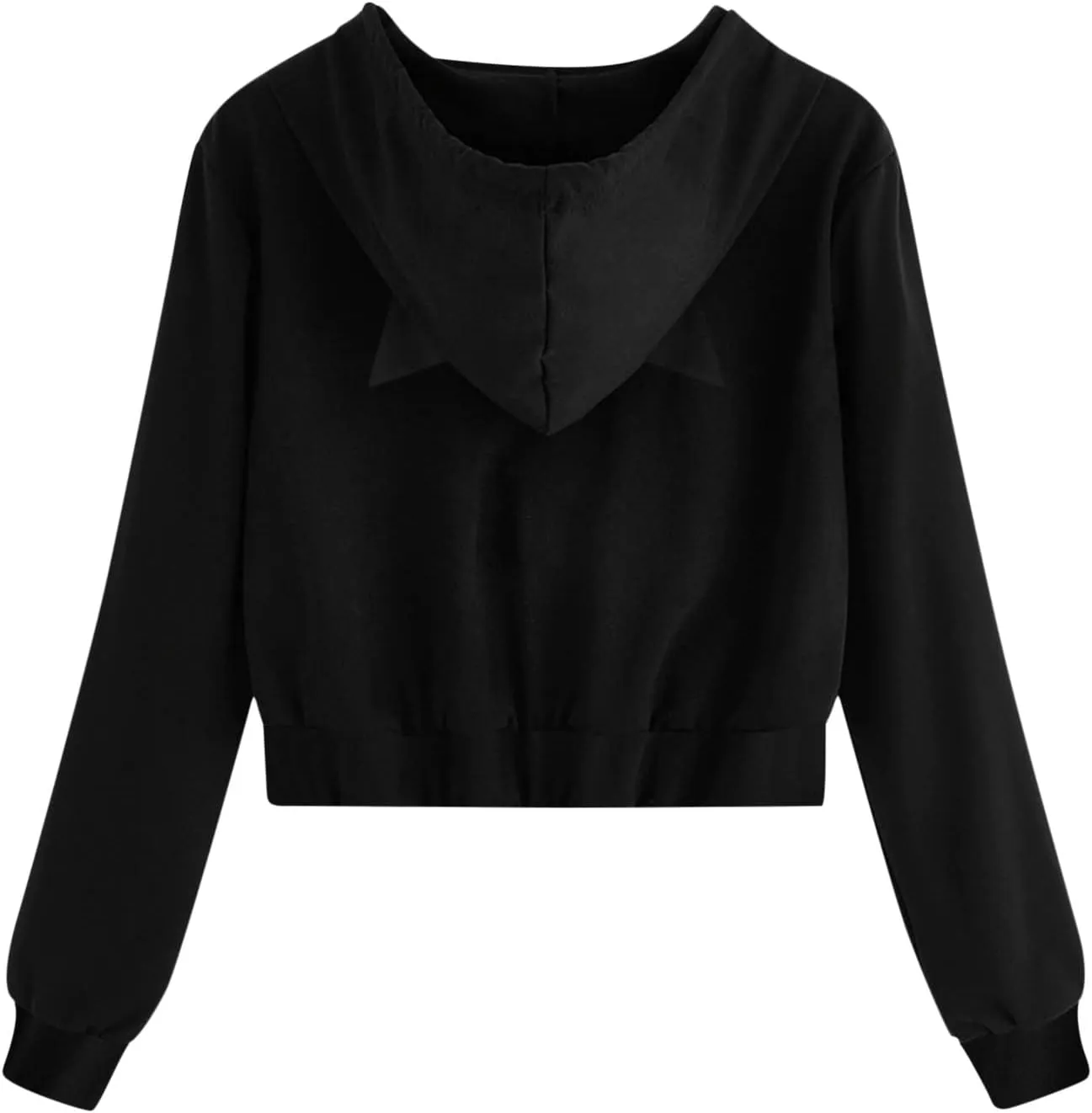 Womens Shirt Zipper Solid Tops Cat Ear Casual Long Sleeve Hooded Sweatshirt Pocket Comfy Gym Sweatshirts Oversized