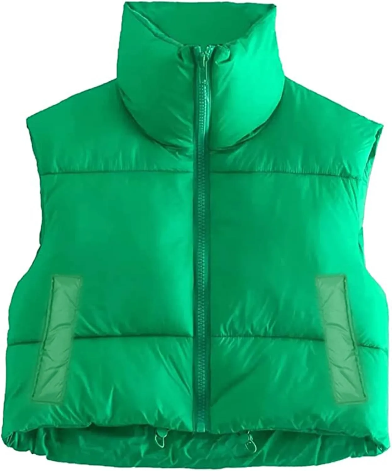 WZTYYDS Women Cropped Puffer Vest Sleeveless Lightweight Cotton-Padded Zipper Crop Short Top Gilet Streetwear