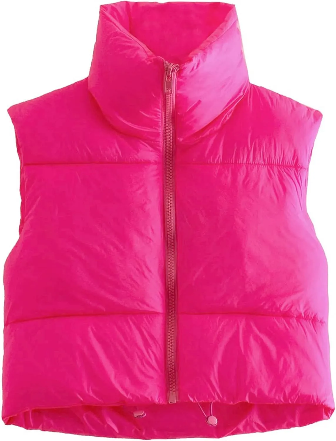 Zhiyouni Womens Cropped Puffer Vest Lightweight Sleeveless Stand Collar Short Padded Vest Gilet