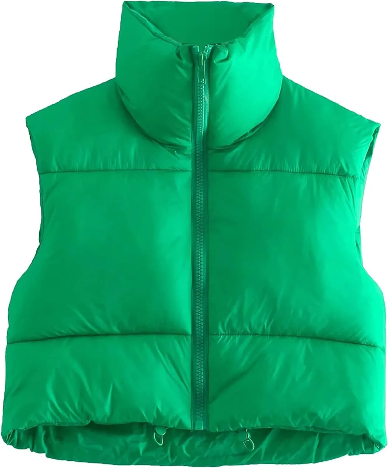 Zhiyouni Womens Cropped Puffer Vest Lightweight Sleeveless Stand Collar Short Padded Vest Gilet