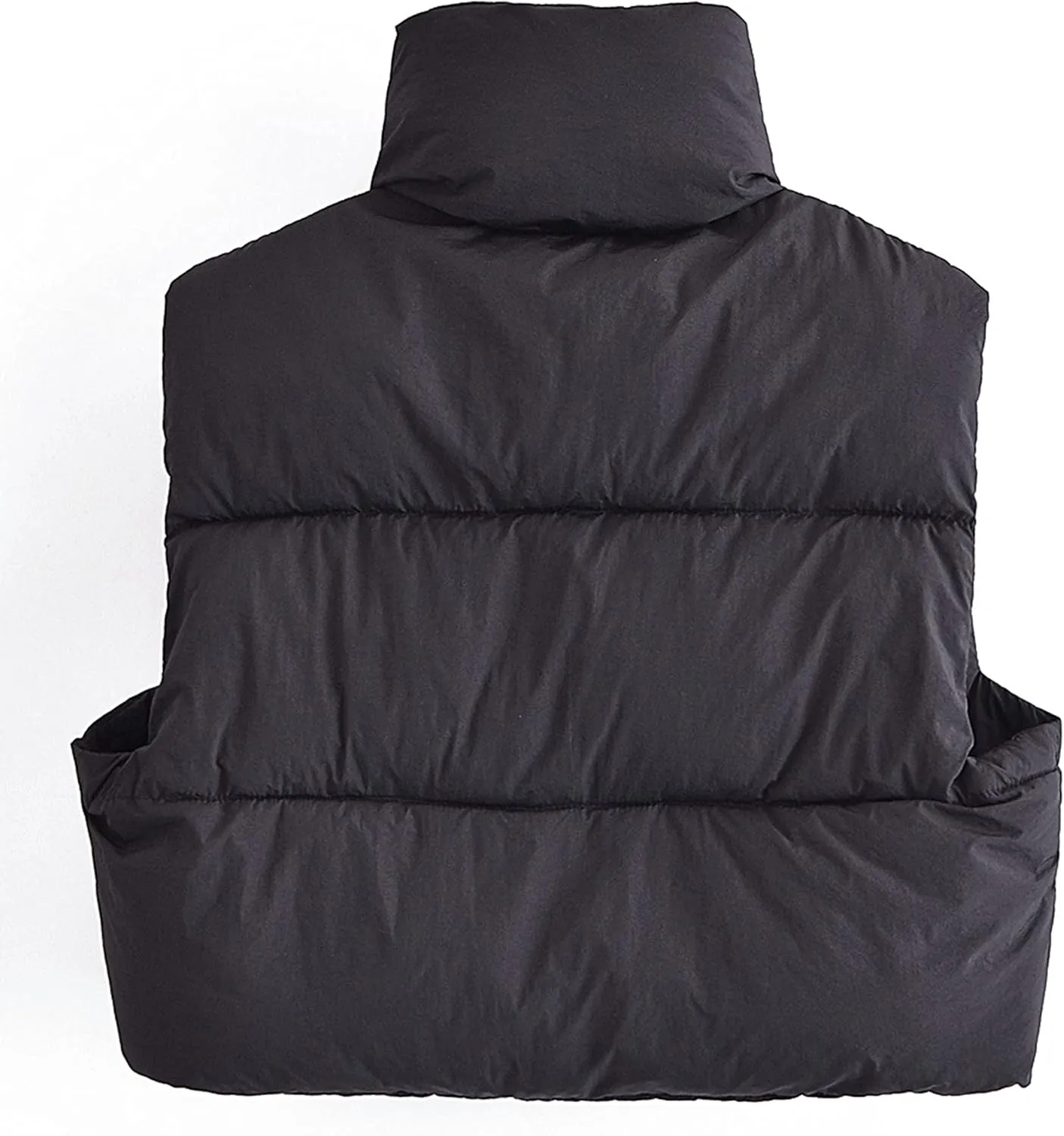 Zhiyouni Womens Cropped Puffer Vest Lightweight Sleeveless Stand Collar Short Padded Vest Gilet