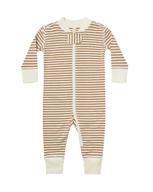 Zip Longsleeve Sleeper – Walnut Stripe